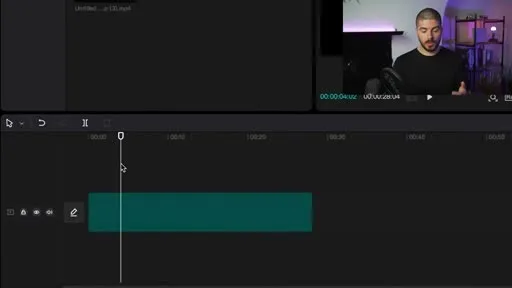 CapCut editing timeline with a voiceover track and video clip loaded, the manual assembly step in a DIY AI YouTube video workflow