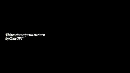 A stylized on-screen title card reading "This entire script was written by ChatGPT*" from Isaac’s script-writing video